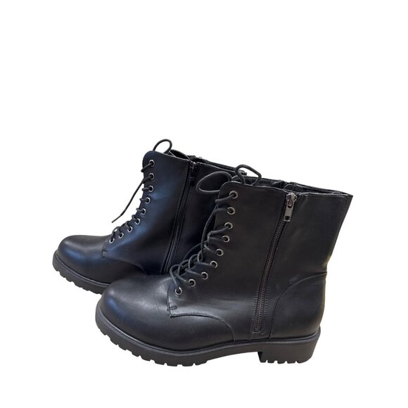 Torrid Mens Black Mid-Calf Boots Size 10.5 Lace-Up & Zip Closure SKU 7040 - Picture 3 of 10